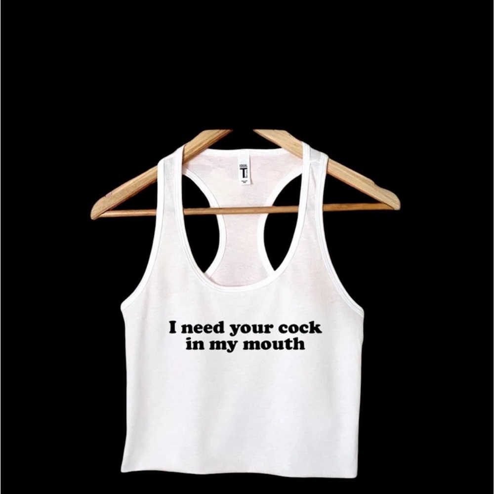 I NEED YOU White Graphic Tank Top